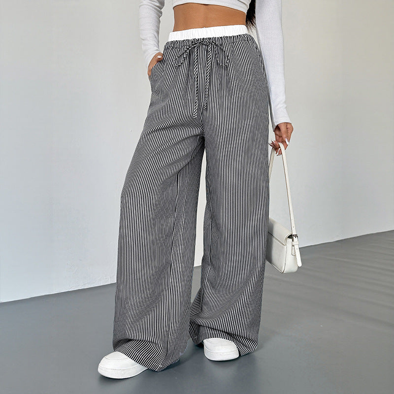 Women Casual and Elegant Striped Pants Mune Fashion