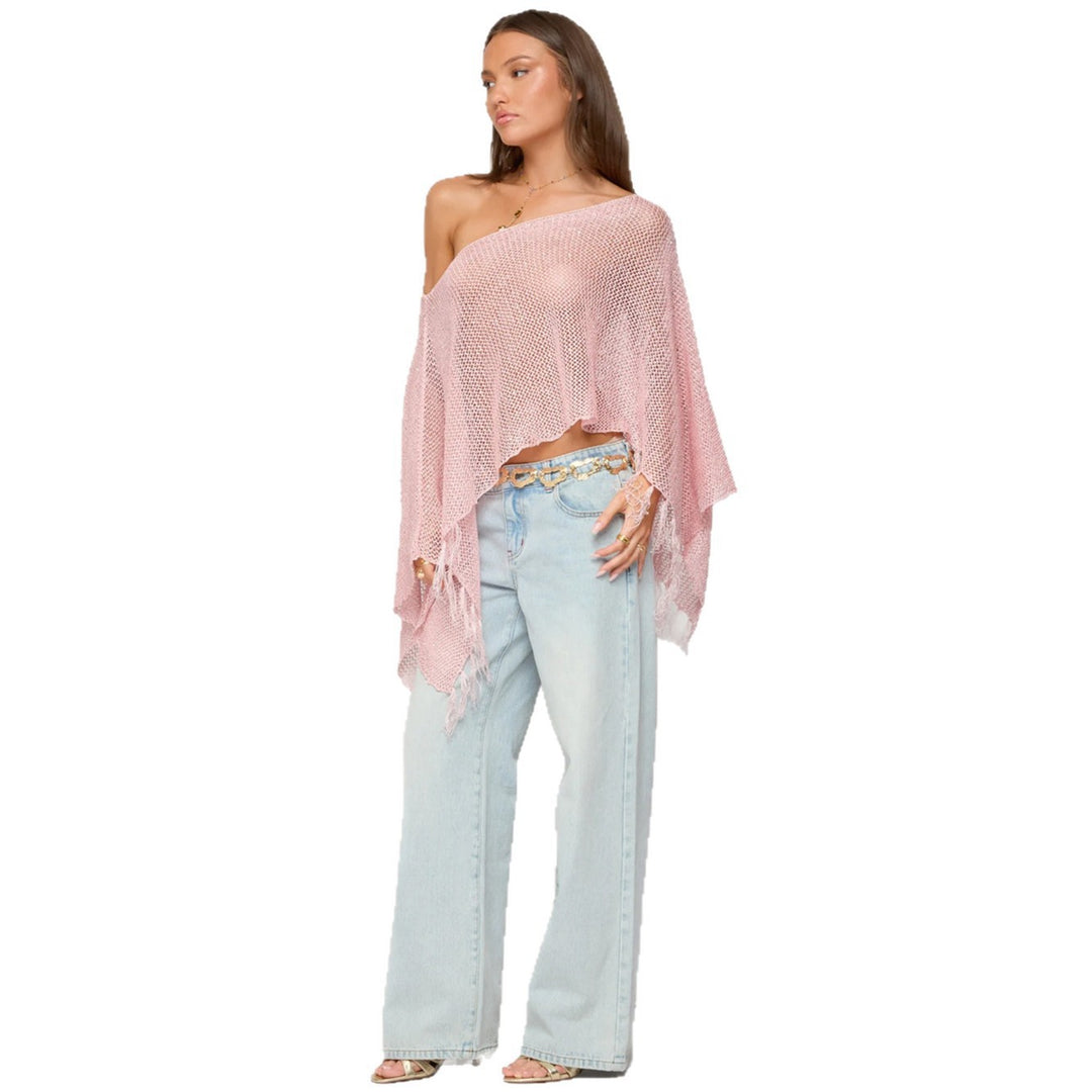 Women's stylish poncho with fringes Mune Fashion