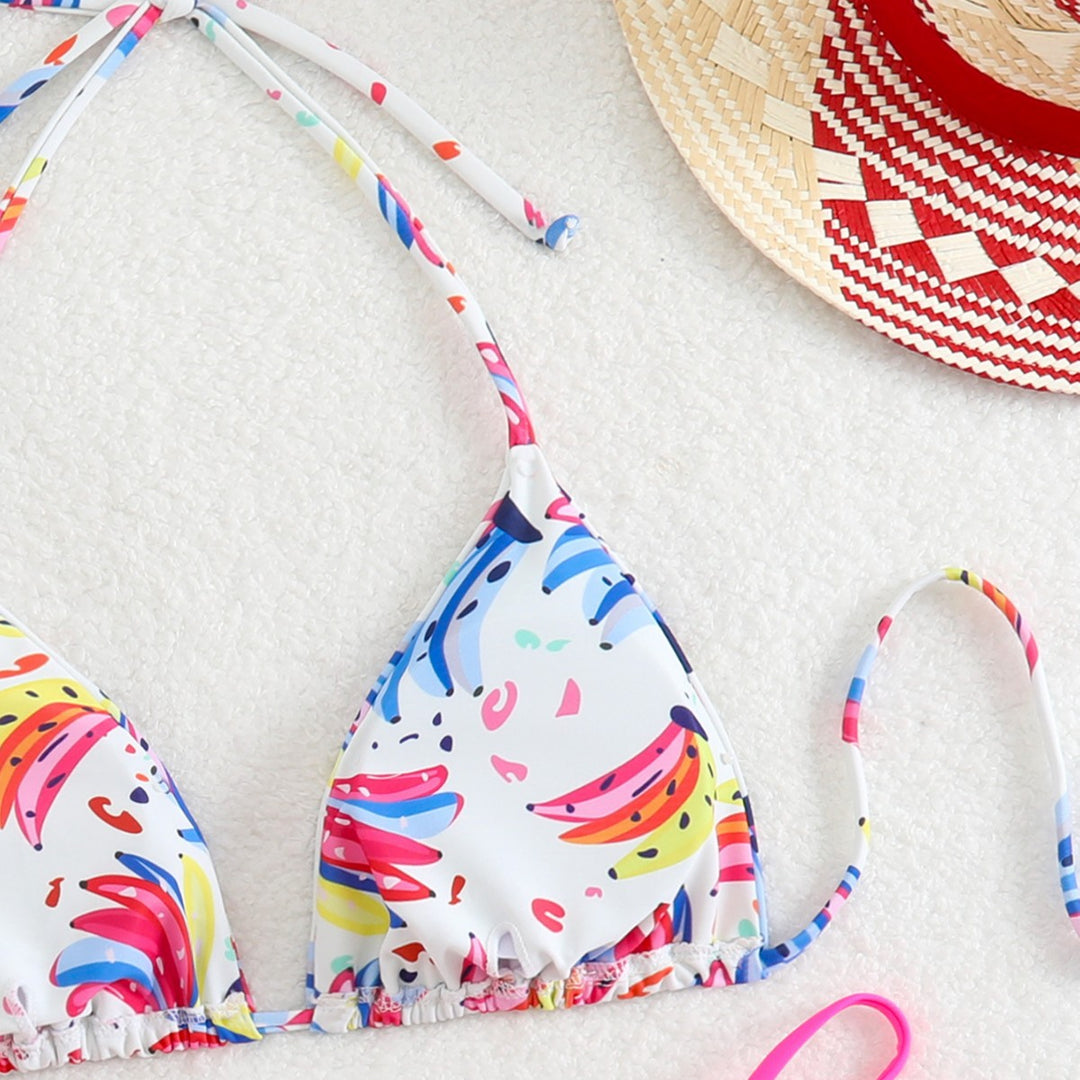 Women's triangle bikini with playful color design and adjustable straps Mune Fashion