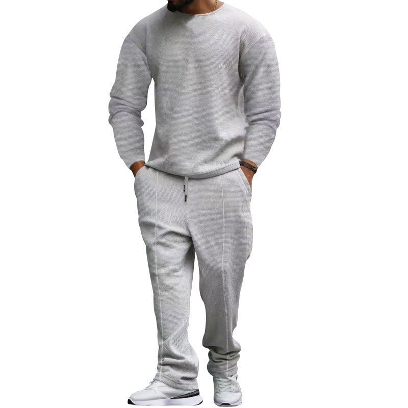 Men's structured lounge set with round neck sweater and tapered seam joggers Mune Fashion