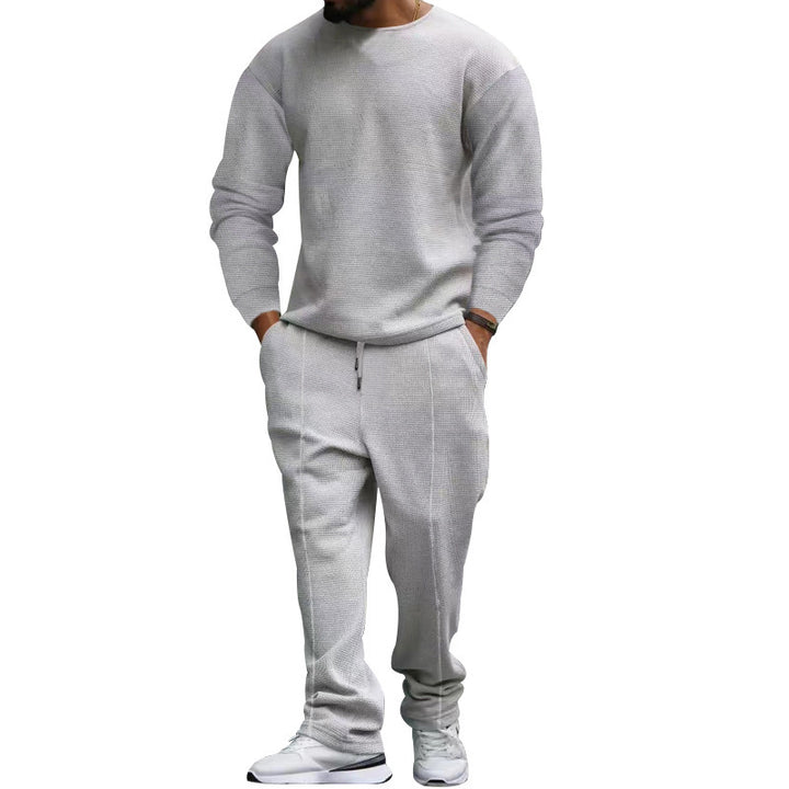 Men's structured lounge set with round neck sweater and tapered seam joggers Mune Fashion