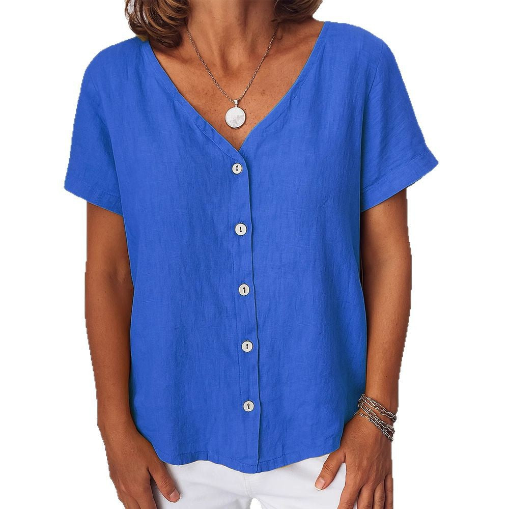 Women's linen blouse with button details Mune Fashion