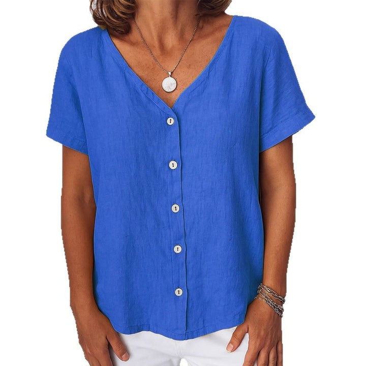 Women's linen blouse with button details Mune Fashion