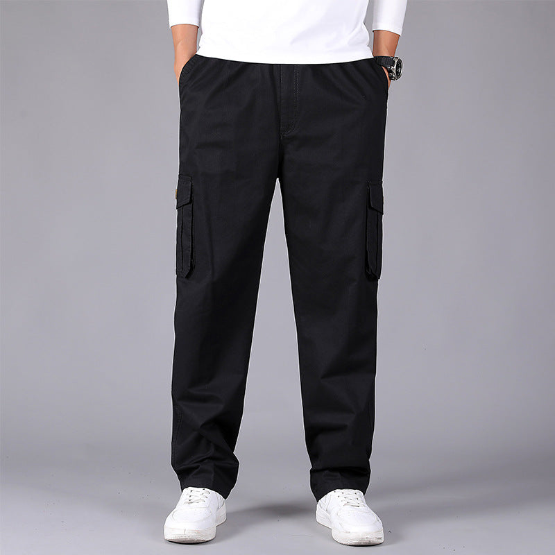 Men's cargo pants in utility style with elastic waistband, straight leg, and patch flap pockets Mune Fashion