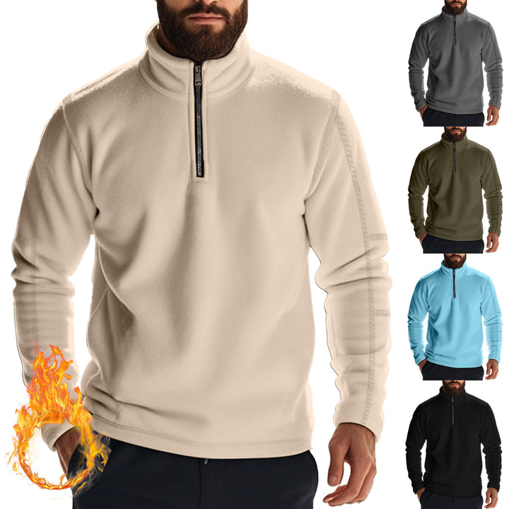 Men's functional fleece pullover with half zip, stand-up collar and raglan sleeves Mune Fashion