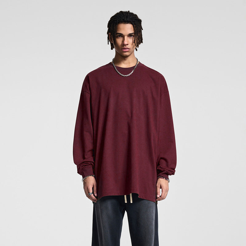 Men's Oversize Long Sleeve Shirt with Dropped Shoulder and Round Neck Mune Fashion