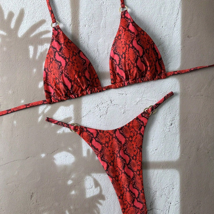 Women's Animal Print Triangle Bikini Mune Fashion