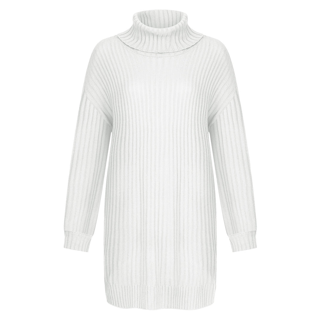 Women's Ribbed Turtleneck Tunic with Boxy Oversized Fit Mune Fashion