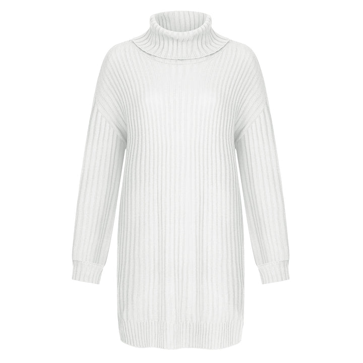 Women's Ribbed Turtleneck Tunic with Boxy Oversized Fit Mune Fashion