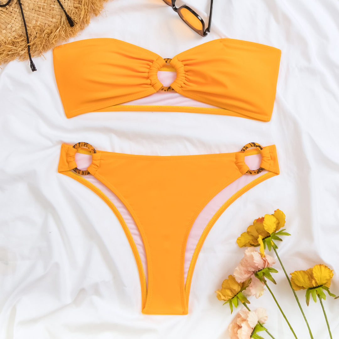 Women's bandeau bikini with fashionable ring details Mune Fashion