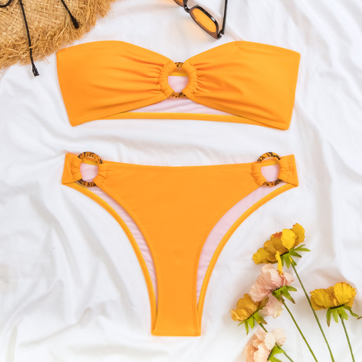 Women's bandeau bikini with fashionable ring details Mune Fashion