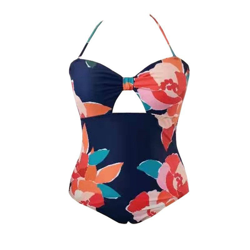 Women One-Piece Swimsuit with Floral Cut-Out Design Mune Fashion