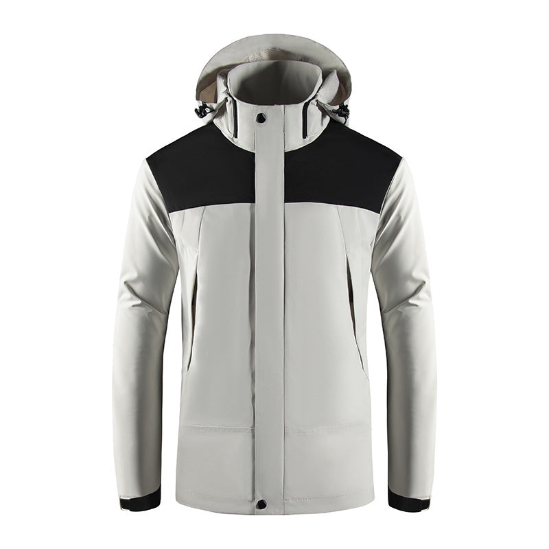 Men's Wind and Water Resistant Softshell Jacket with Hood and Concealed Zipper Mune Fashion