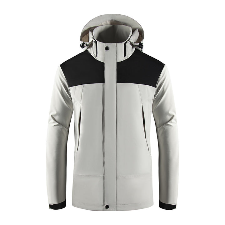 Men's Wind and Water Resistant Softshell Jacket with Hood and Concealed Zipper Mune Fashion