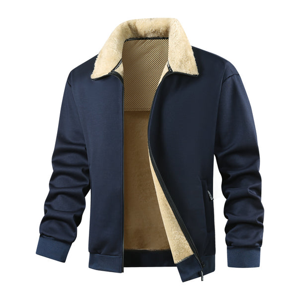 Men's Padded Teddy Fleece Bomber Jacket with Stand Collar & Full Zipper Mune Fashion