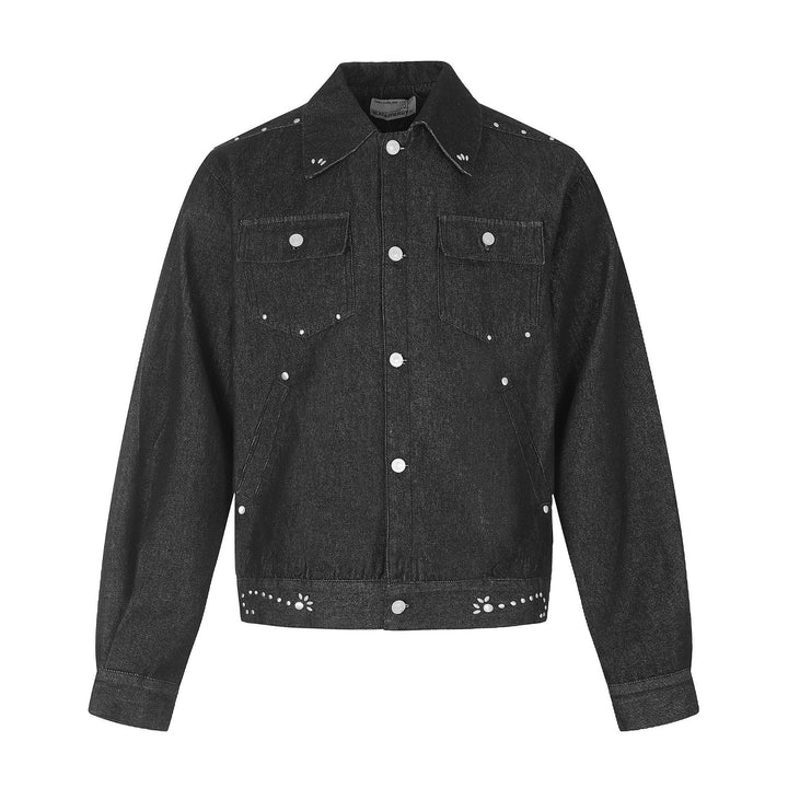 Ladies short-cut western-inspired blouson jacket with stud application Mune Fashion