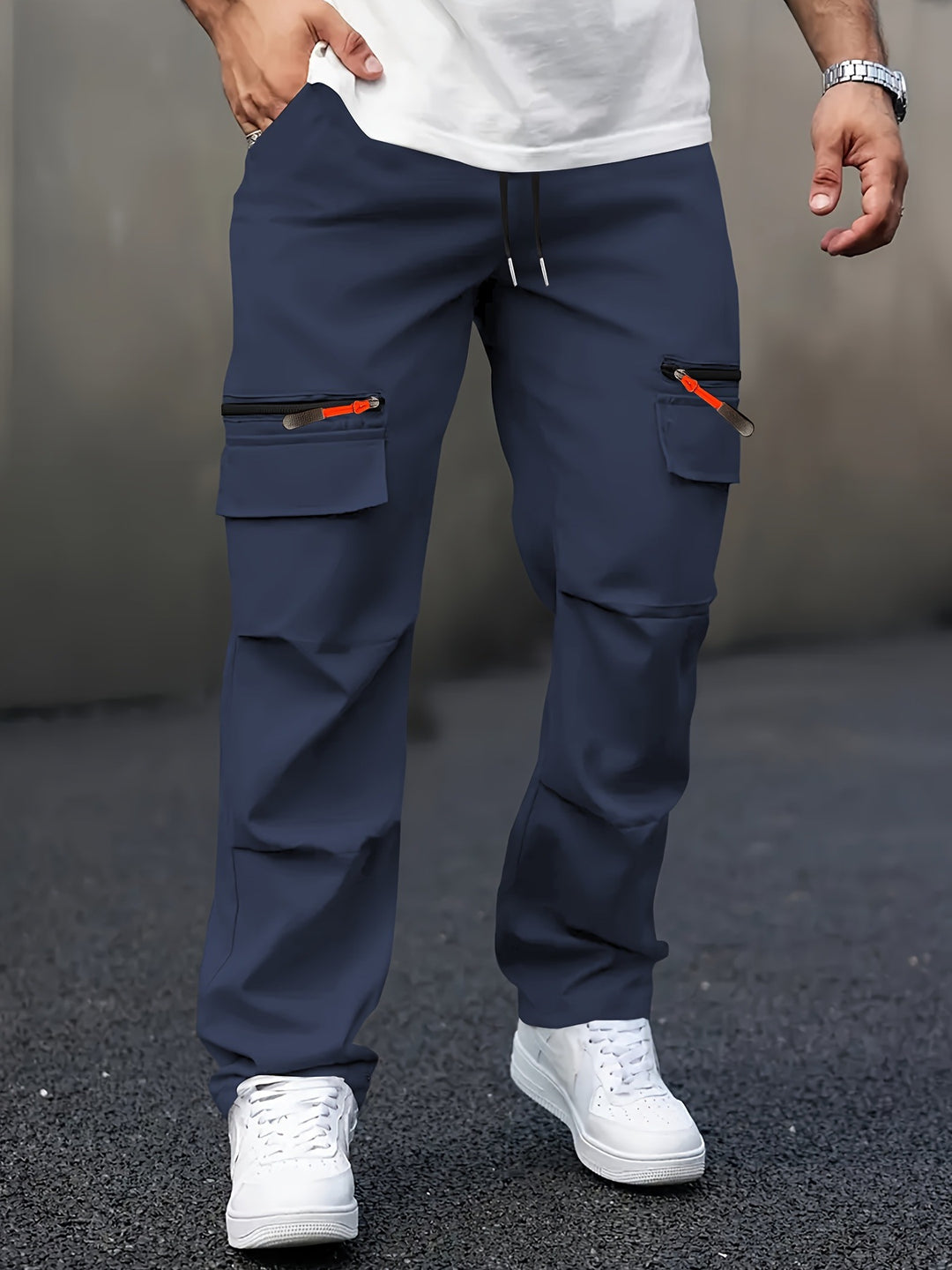 Men's Multifunctional Cargo Pants with Side Zippers