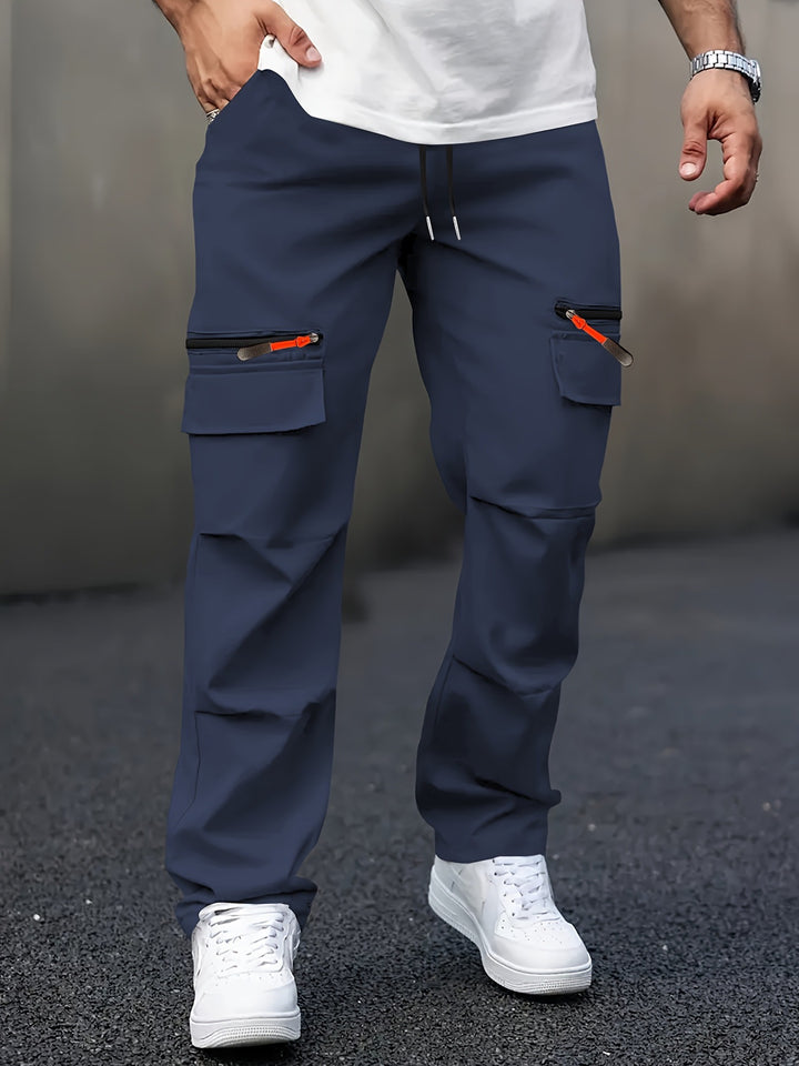 Men's Multifunctional Cargo Pants with Side Zippers