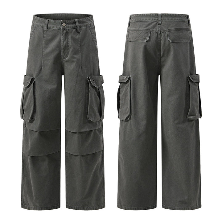 Men's baggy cargo pants with extra wide legs, deep crotch and large flap pockets Mune Fashion