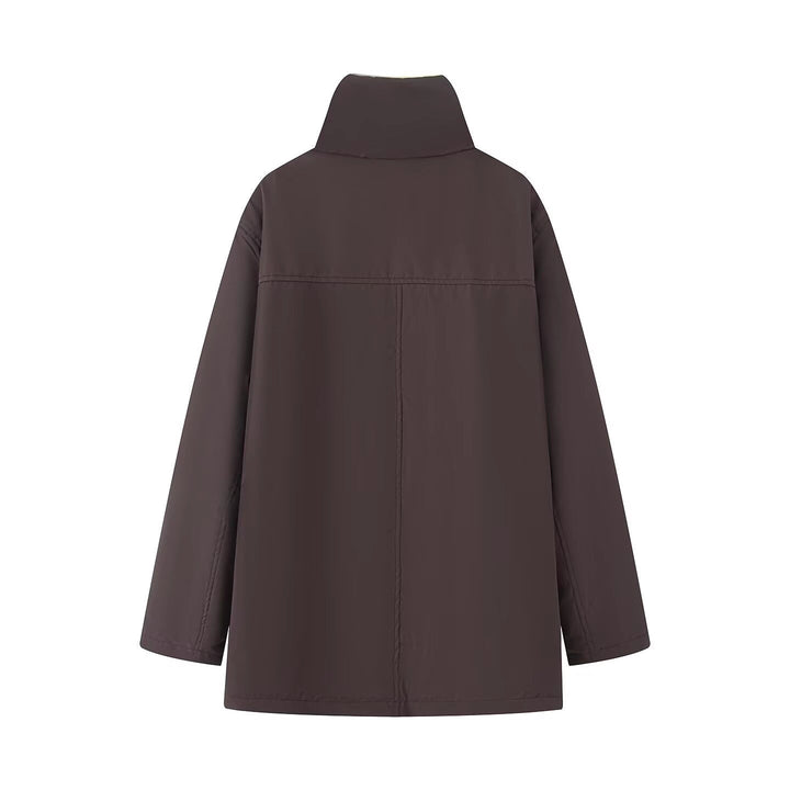 Women's Padded Parka Jacket with High Teddy Collar and Flap Pockets Mune Fashion