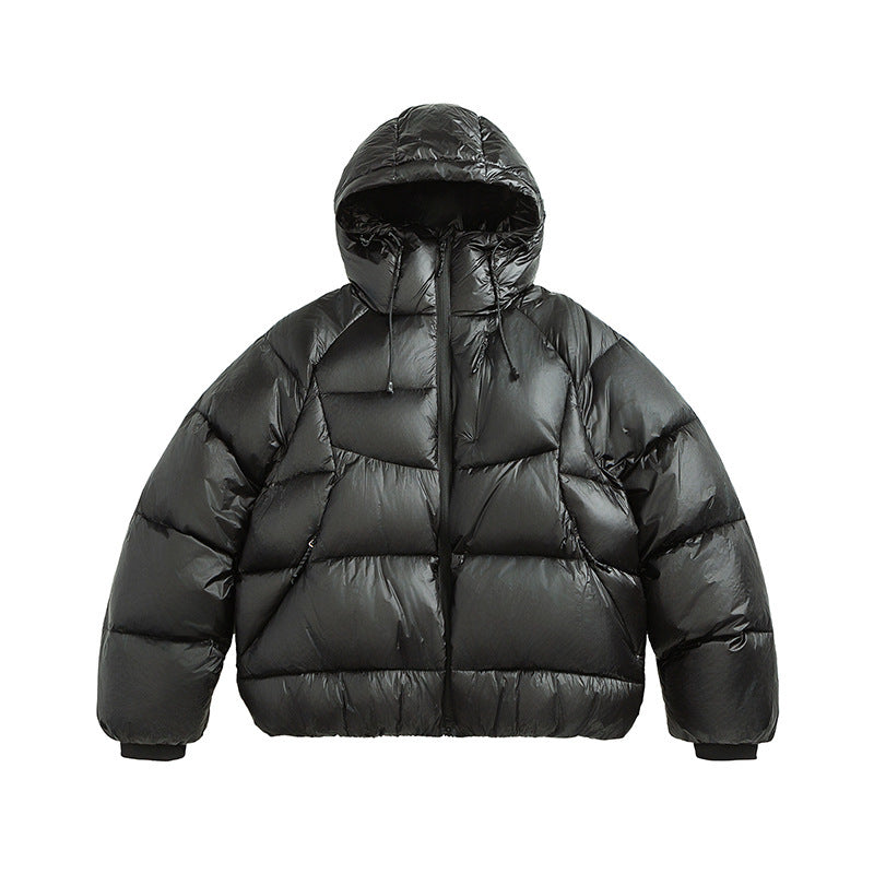 Unisex Quilted Down Jacket with Hood and Lightweight Thermal Insulation Mune Fashion