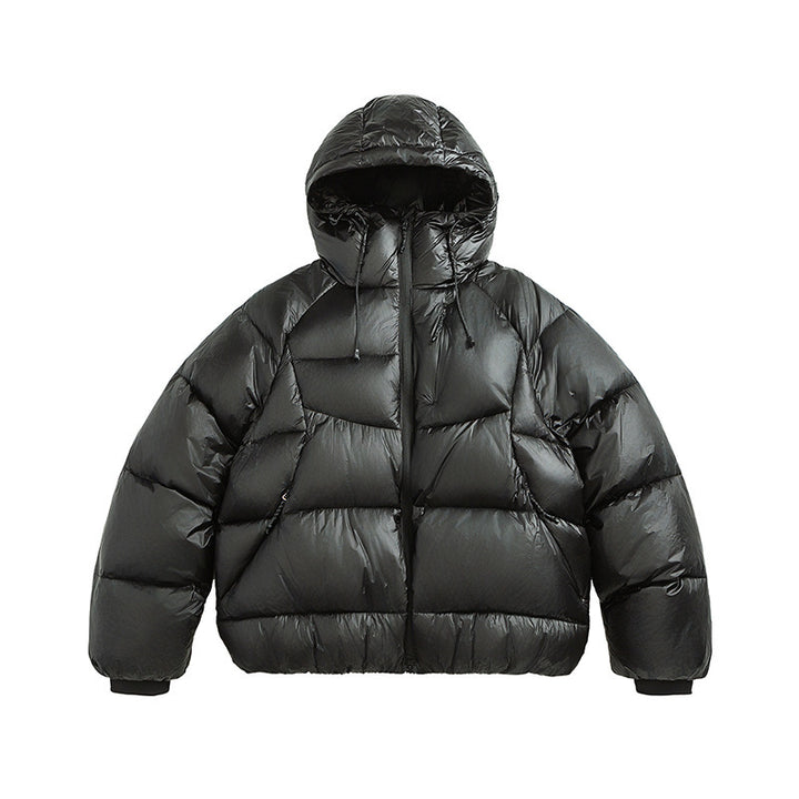 Unisex Quilted Down Jacket with Hood and Lightweight Thermal Insulation Mune Fashion