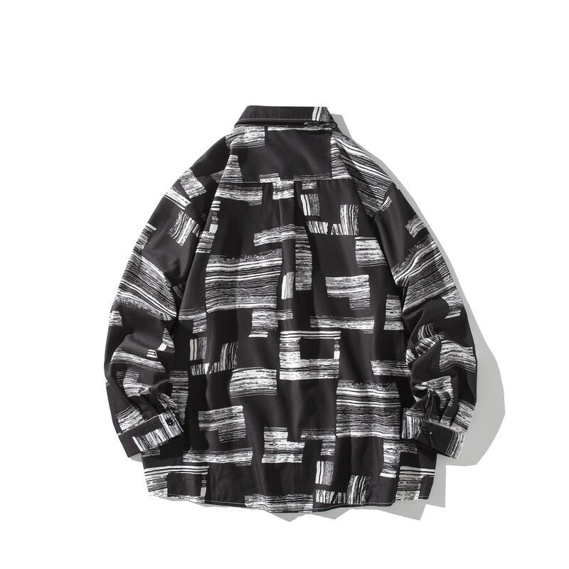 Men's Oversized Shirt with Graphic Block Print Mune Fashion