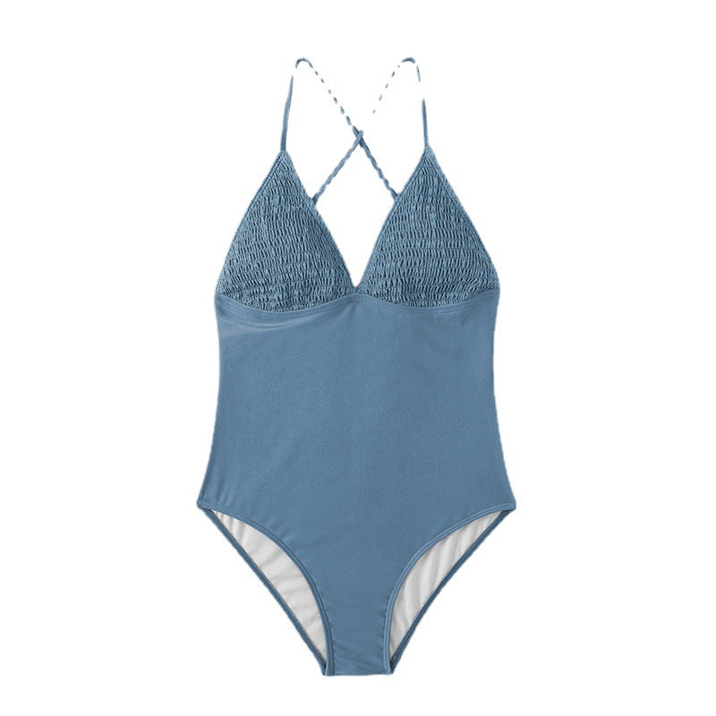 Women One-Piece Swimsuit with Sophisticated Cut and Elegant Ruffle Design Mune Fashion