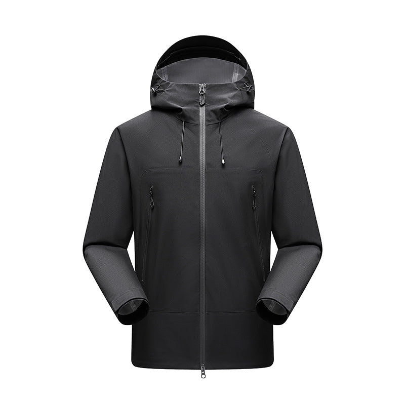 Men's Minimalistic technical three-layer softshell jacket with sealed seams and waterproof front zipper Mune Fashion