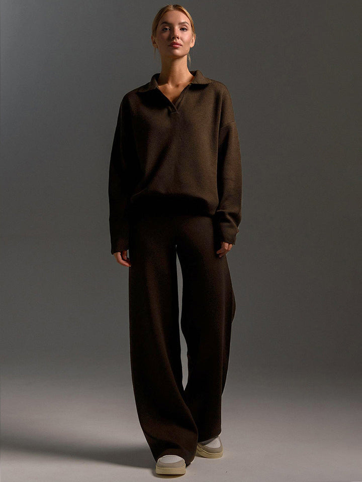 Mune | Lounge Set with Wide Pants and Polo Shirt