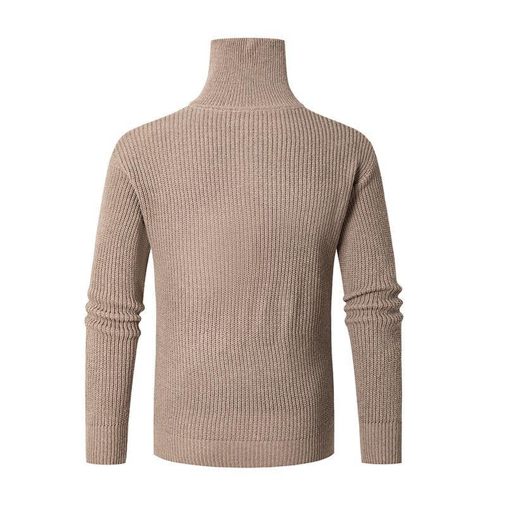 Men's structured half-zip sweater with high collar, robust rib structure and elastic cuffs Mune Fashion