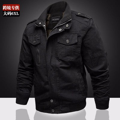 Men's canvas field jacket in military utility style with shoulder epaulets and concealed two-way zipper Mune Fashion