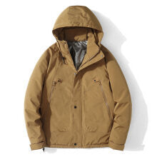 Men's Lightweight Hooded Jacket made of Softshell with Thermal Lining and Minimalist Zip Pockets Mune Fashion