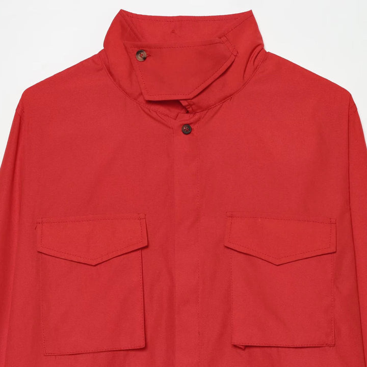 Women's overshirt with stand-up collar, patch chest pockets and concealed button placket Mune Fashion