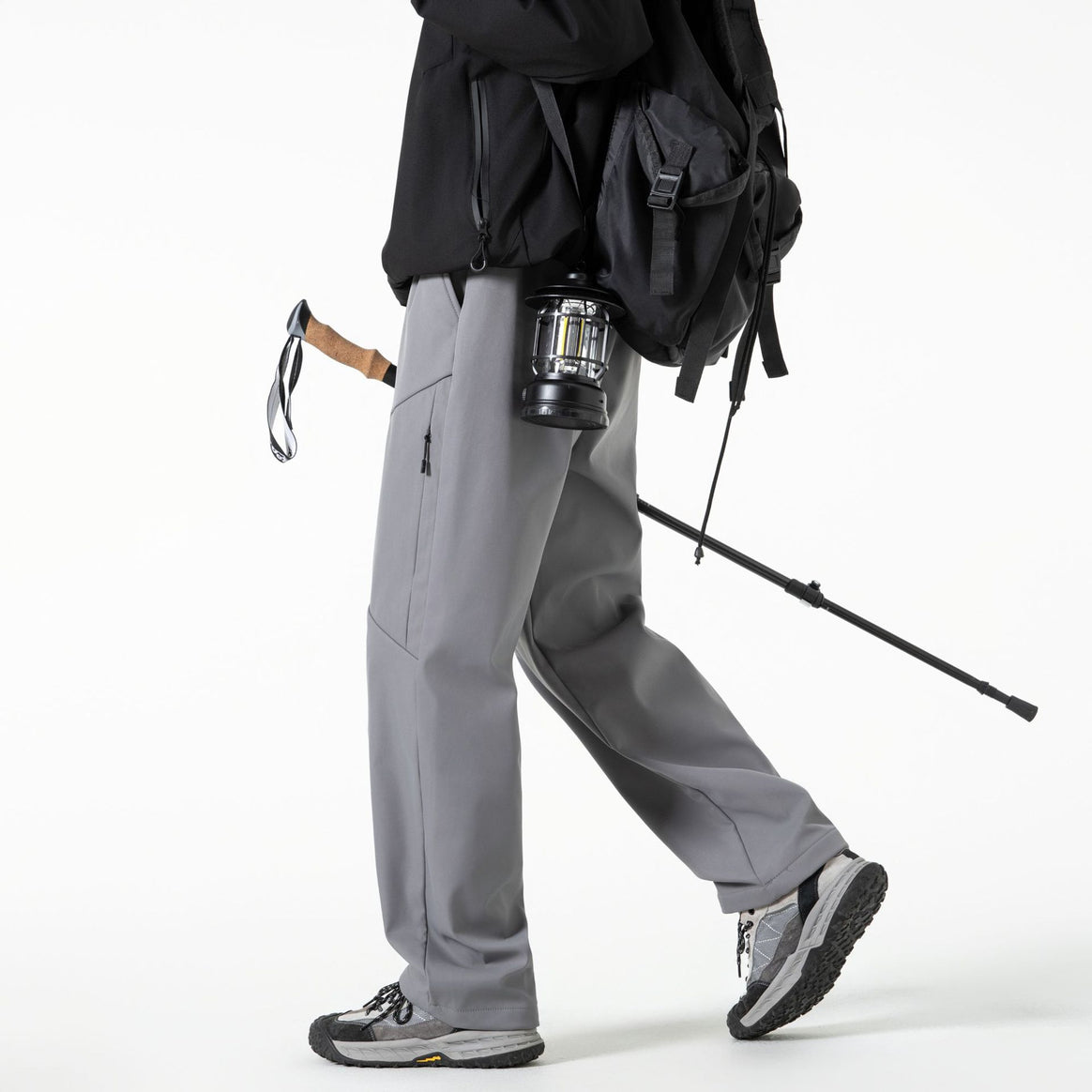 Herren Atmungsaktive Softshell-Cargo-Hose mit Tunnelzugbund, Zipper-Seitentasche und geradem Schnitt Mune Fashion