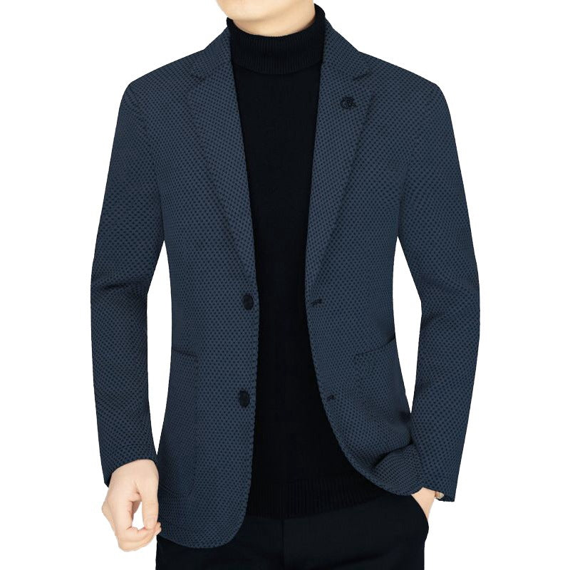 Men's Unstructured Slim-Fit Travel Mune Fashionlazer made of structured knit look with patch pockets Mune Fashion