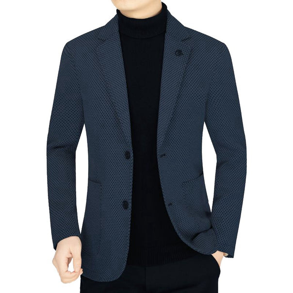 Men's Unstructured Slim-Fit Travel Mune Fashionlazer made of structured knit look with patch pockets Mune Fashion