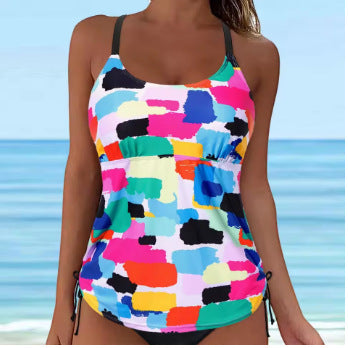 Women's Casual Tankini Top with Lacing Mune Fashion