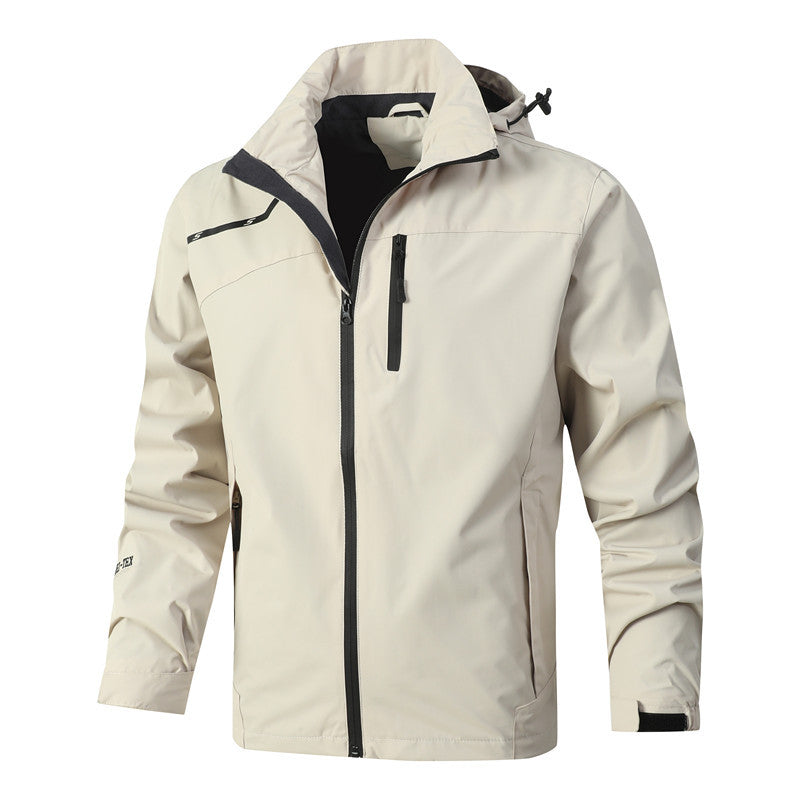 Men's Breathable Waterproof Softshell Jacket with Seam-Sealed Membrane and Packable Hood Mune Fashion