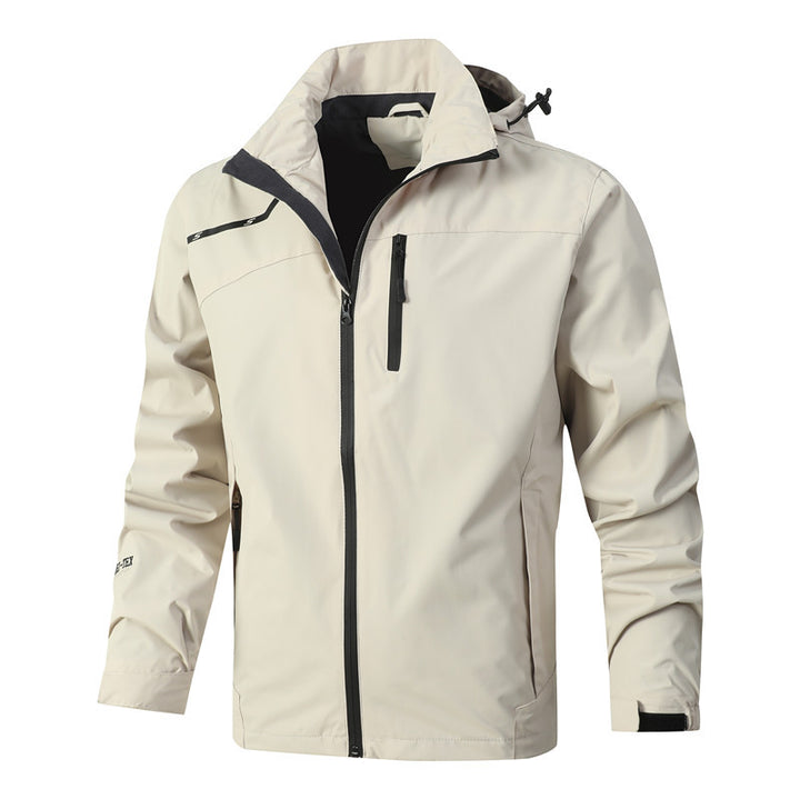 Men's Breathable Waterproof Softshell Jacket with Seam-Sealed Membrane and Packable Hood Mune Fashion