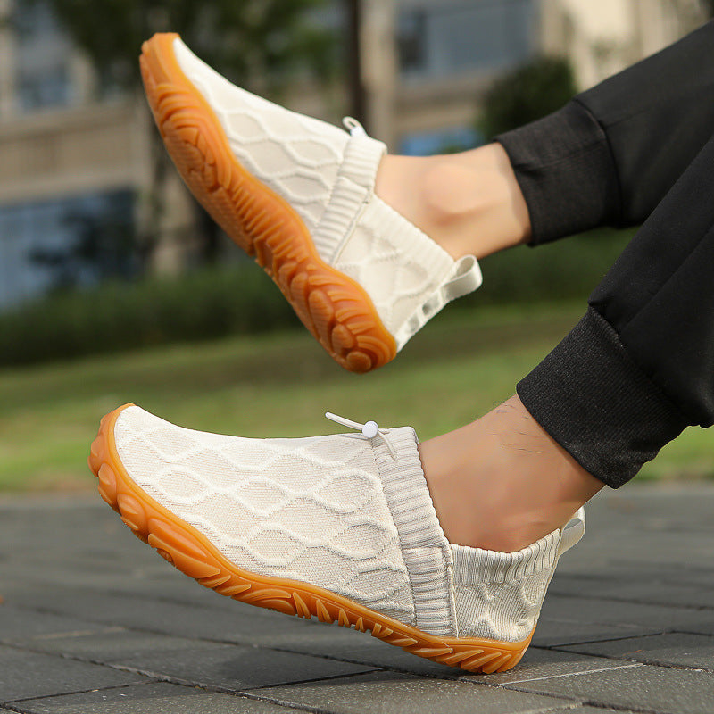 Men's knitted slip-on casual sneakers with elastic shaft, pull tab and grippy rubber sole Mune Fashion