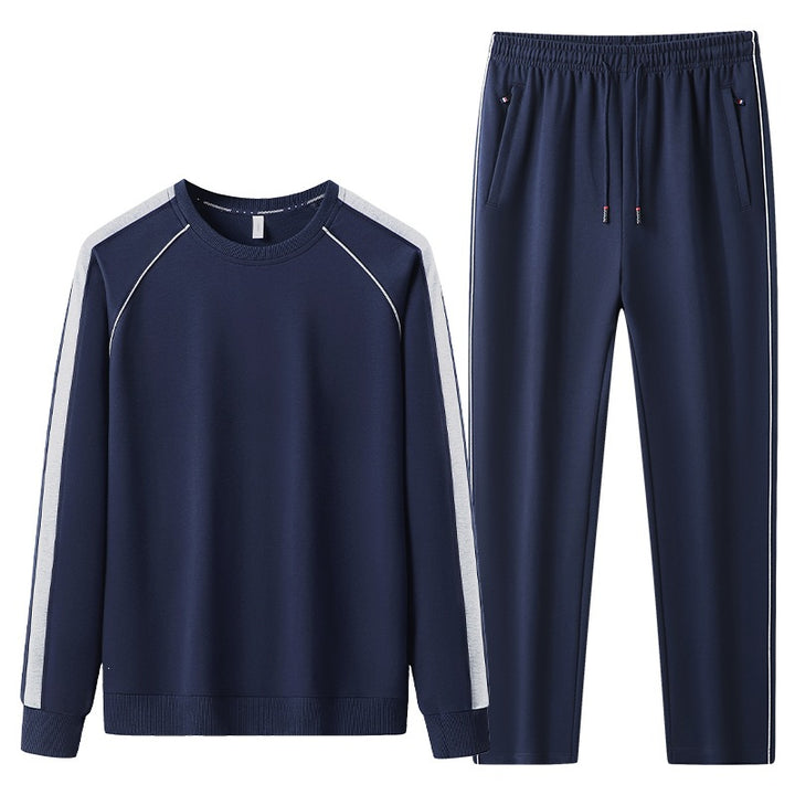Men's leisure training suit set made of soft jersey with raglan sleeves & elastic drawstring Mune Fashion