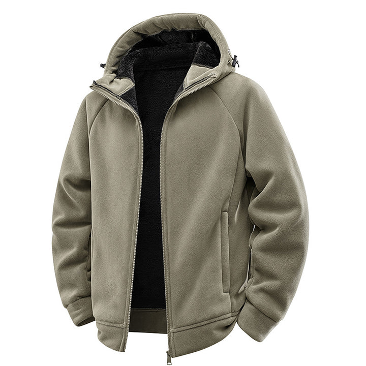 Men's Padded Hooded Fleece Jacket with Teddy Lining and Full-Length Zip Mune Fashion