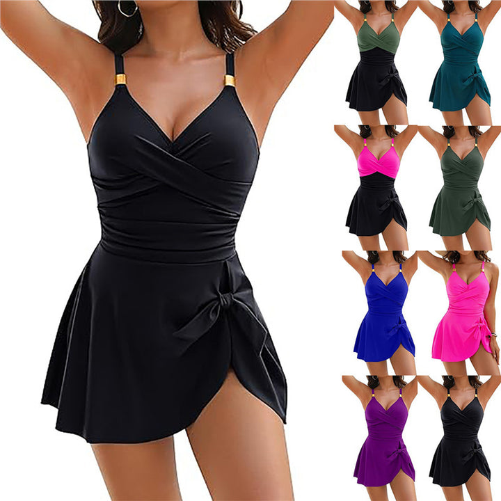 Women's beach dress with wrap effect and adjustable straps Mune Fashion