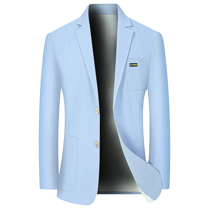 Men's Modern Stretch Business Blazer with Slim Fit and Patch Pockets Mune Fashion