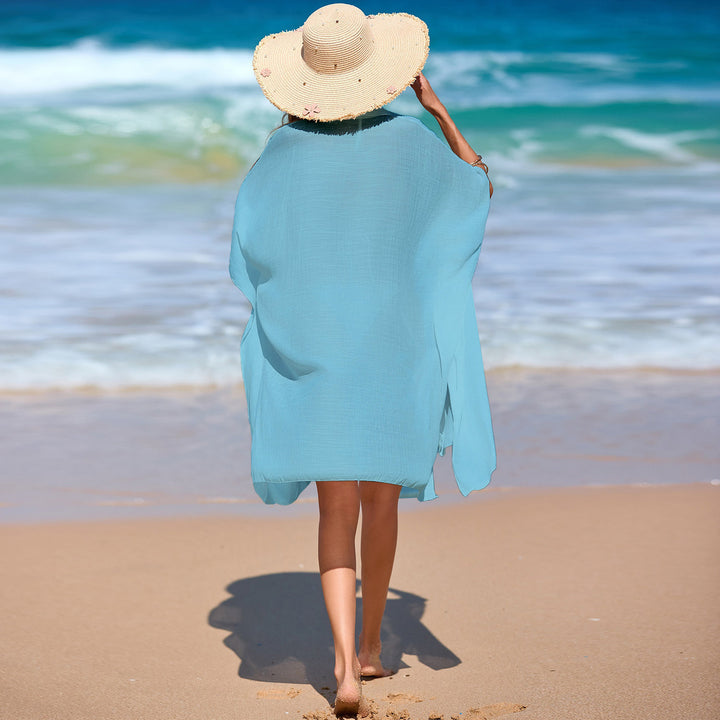 Women's airy beach kimono with modern button details Mune Fashion