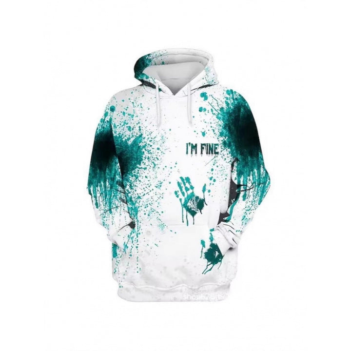 Women's Creative Hoodie with Blood Red Print Mune Fashion
