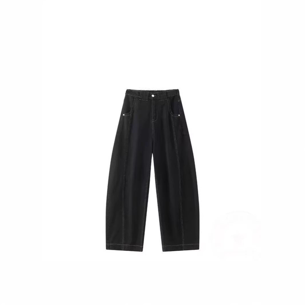 Women Wide-Cut Jeans with Unusual Used-Look Mune Fashion