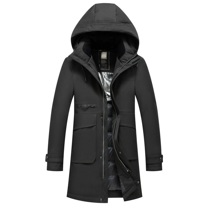 Men's Water-Repellent Thermal Parka with Hood and Multiple Pockets Mune Fashion