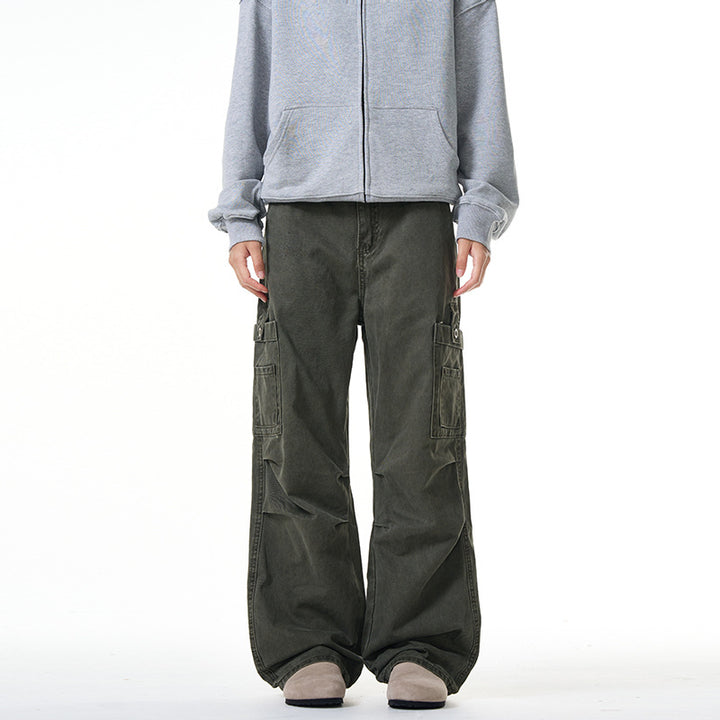 Men's loose-fitting multifunctional cargo pants with large flap pockets and straight wide legs Mune Fashion